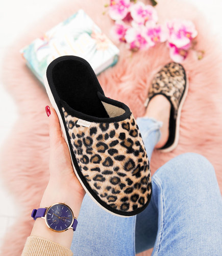NS-070 Kapcie damskie Natural Style Panterka z.