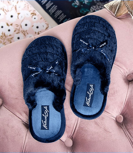 NS-260 Kapcie Damskie Natural Style Wstążka