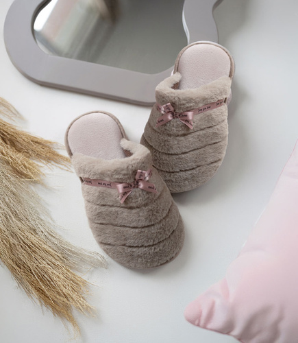 NS-260 Kapcie damskie Natural Style Wstążka