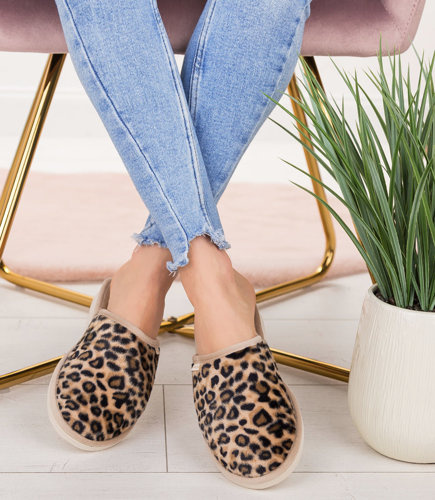 NS-070 Kapcie damskie Natural Style Panterka z.