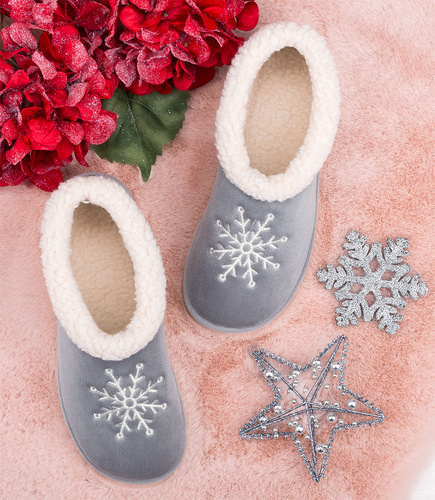 NS-084 kapcie damskie Natural Style Szare Gwiazdka