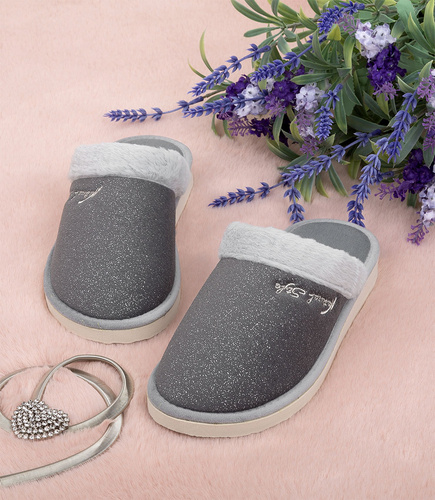 NS-105 kapcie damskie Natural Style Brokat