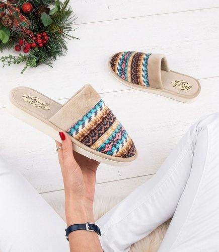 NS-071 Kapcie damskie Natural Style Sweter Norweski