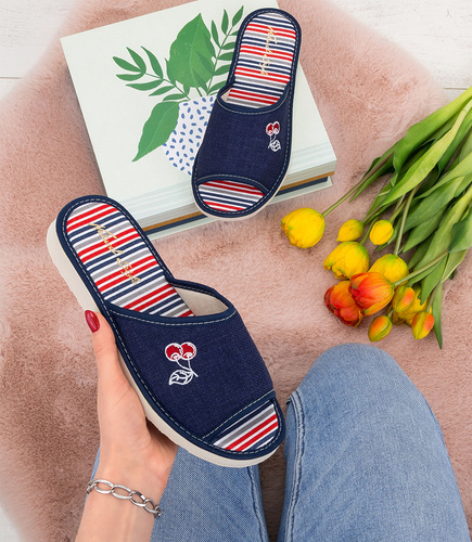 NS-094 Kapcie damskie Natural Style Wisienka o.