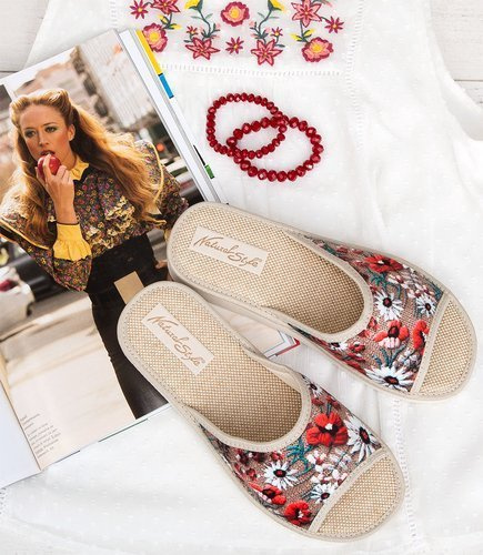 NS-039 Kapcie damskie Natural Style Wiosenna Łączka