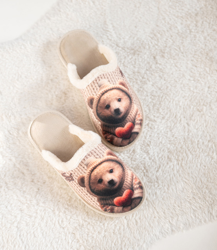 NS-106 Kapcie damskie Natural Style Miś