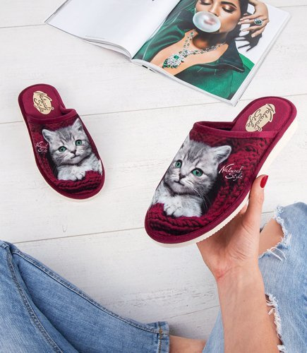 NS-128 kapcie damskie Natural Style Kotek